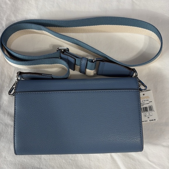 Michael Kors Jet Set Item Large Zip Around Crossbody Wallet in Denim - NEW - Picture 2 of 13